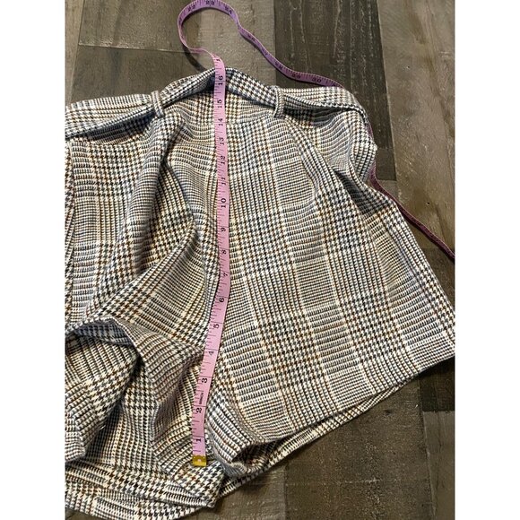 Sadie And Sage Plaid Wool Blend Belted Skort Skirt shorts womens size small brow - Picture 10 of 11